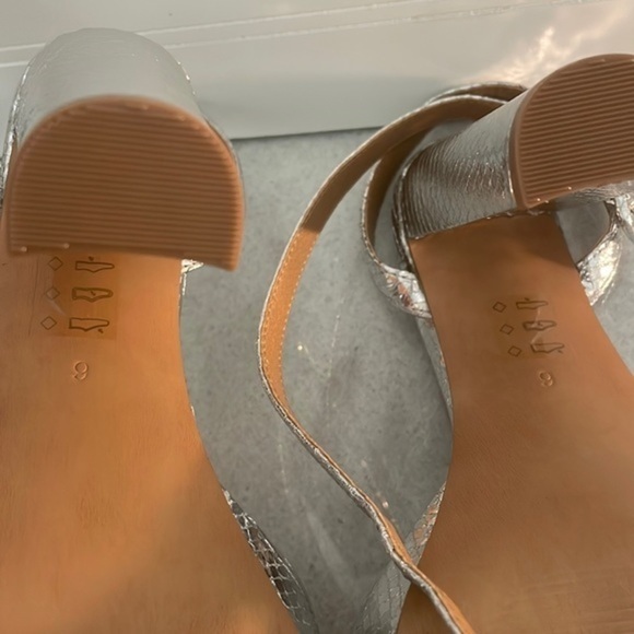 ASOS DESIGN heels Nutshell platform barely there heels silver snake size 9 - Picture 3 of 12
